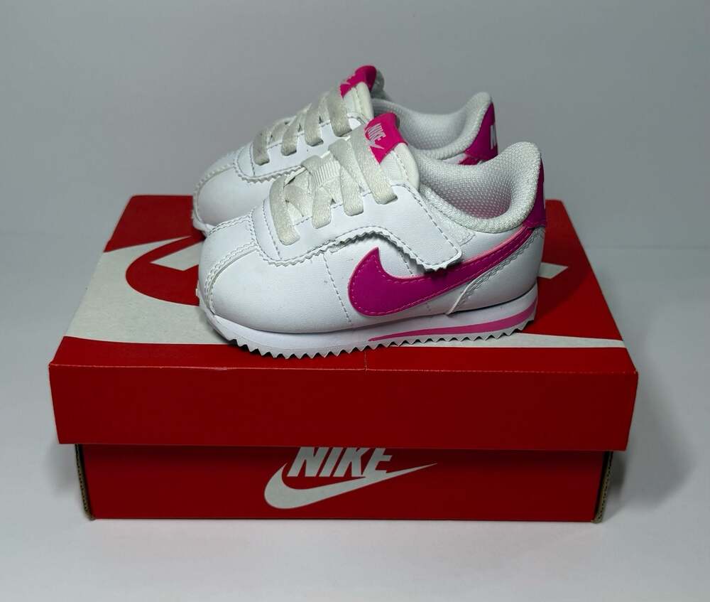Nike Cortez EasyOn TD White Laser Fuchsia DM0952-104 Toddler Size 4C - Picture 4 of 4